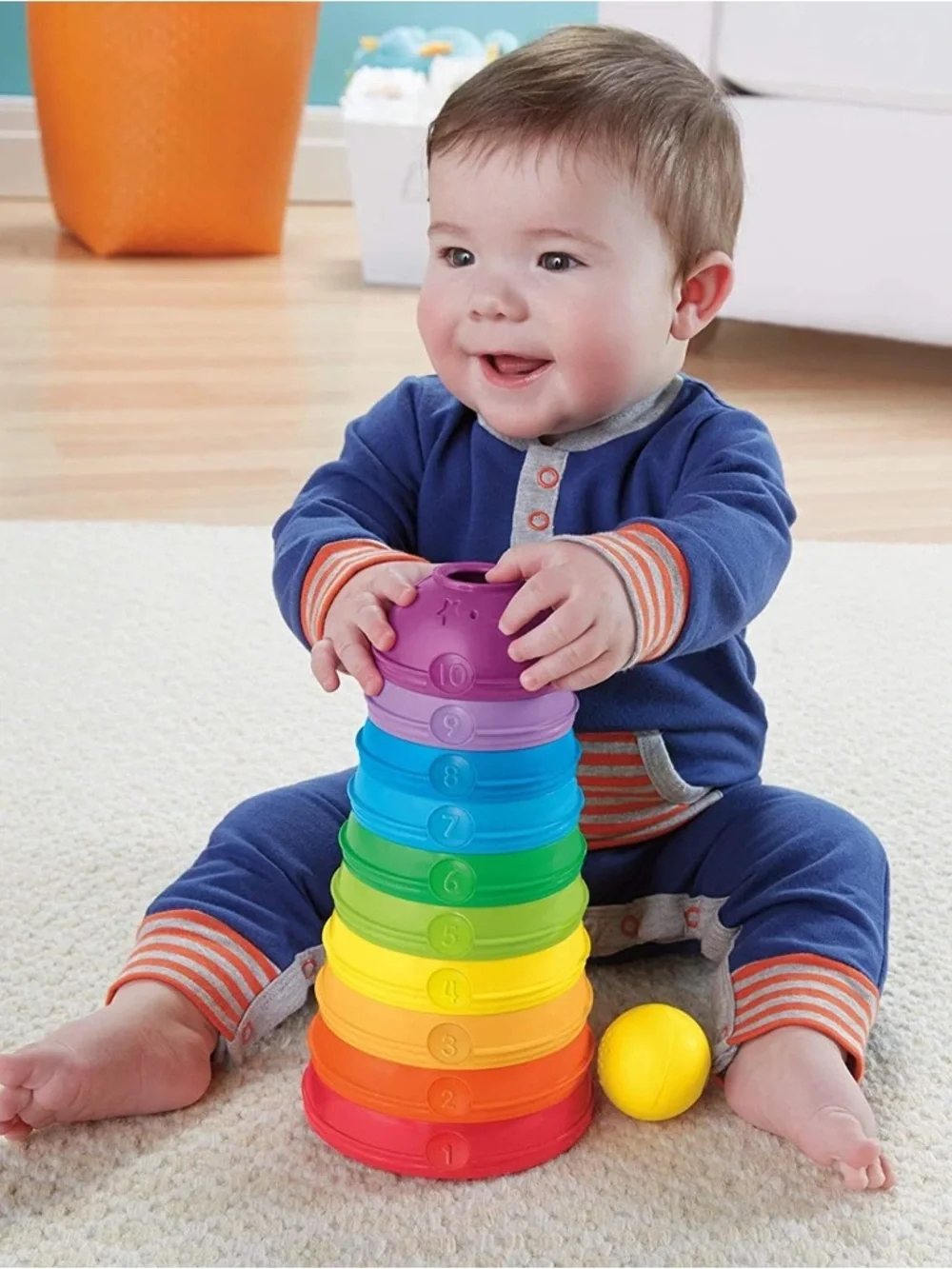 Stacking Cups Set - Multi Color Learning Cups for Toddlers